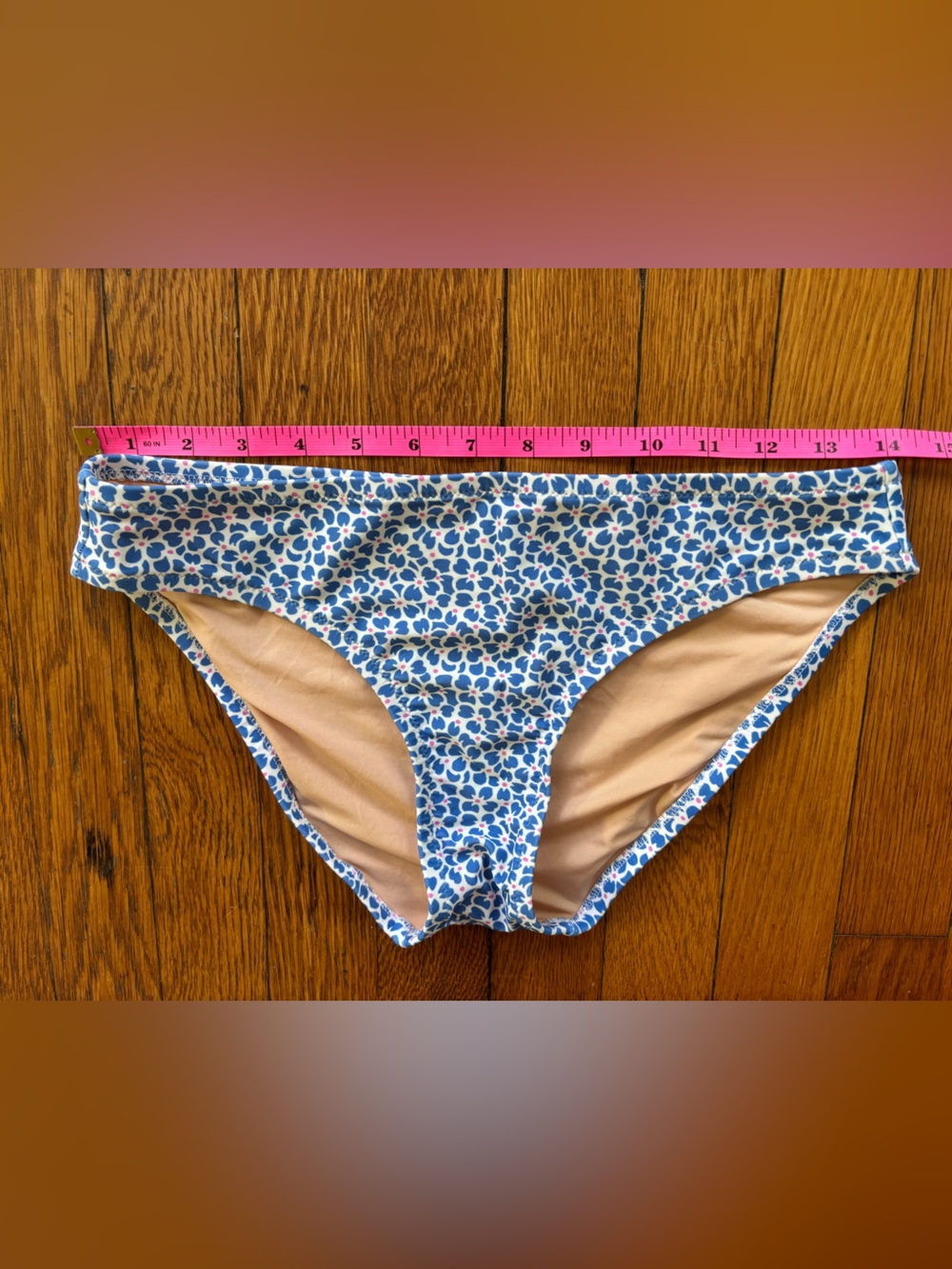J. Crew Ditsy Floral Blue and White Bikini BOTTOMS XS
